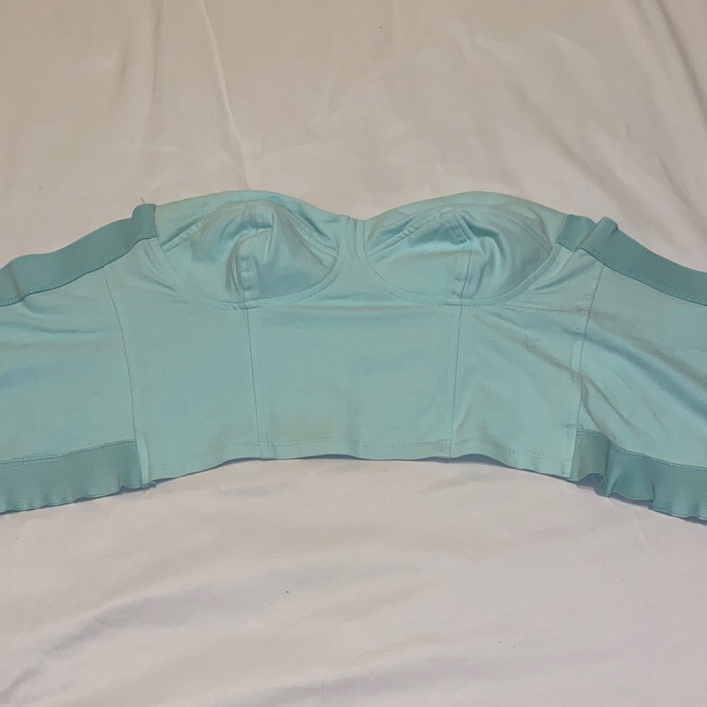 Light Blue Strapless Bustier Top